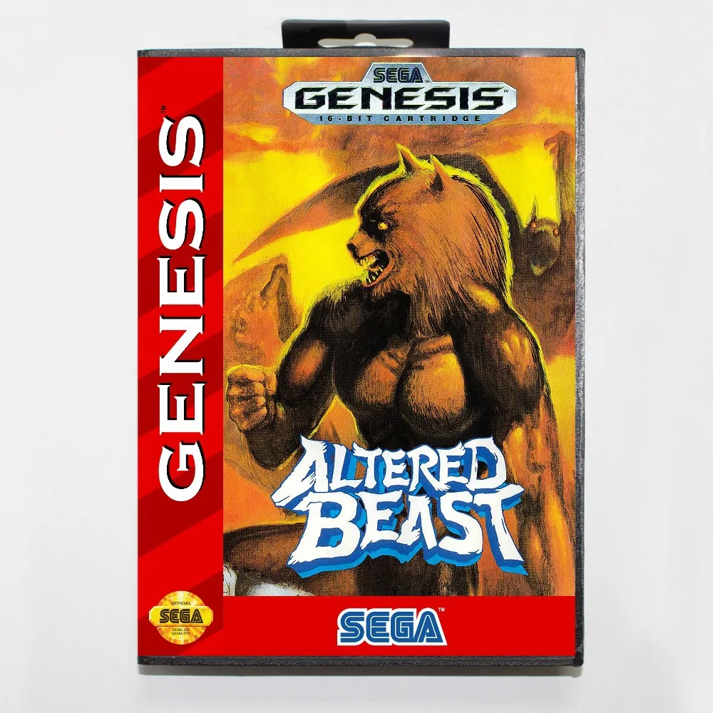 16-битный игровой картридж Sega MD с розничной коробкой в виде зверя для Megadrive Genesis system