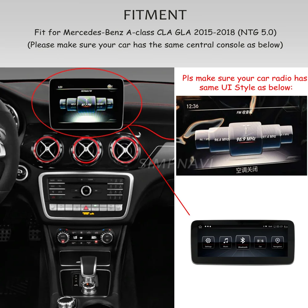 Автомобильный мультимедийный плеер экран 10 25 дюйма IPS Android 9 0 4 + 64 ГБ для Mercedes Benz A