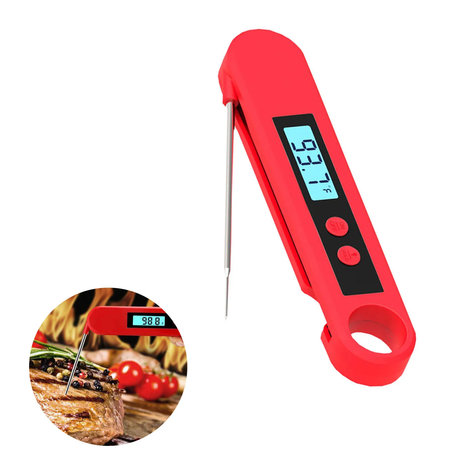 

BBQMeat Thermometer Food Thermometer Digital Instant Read Thermometer LCD Display with Backlight Waterproof Thermometer