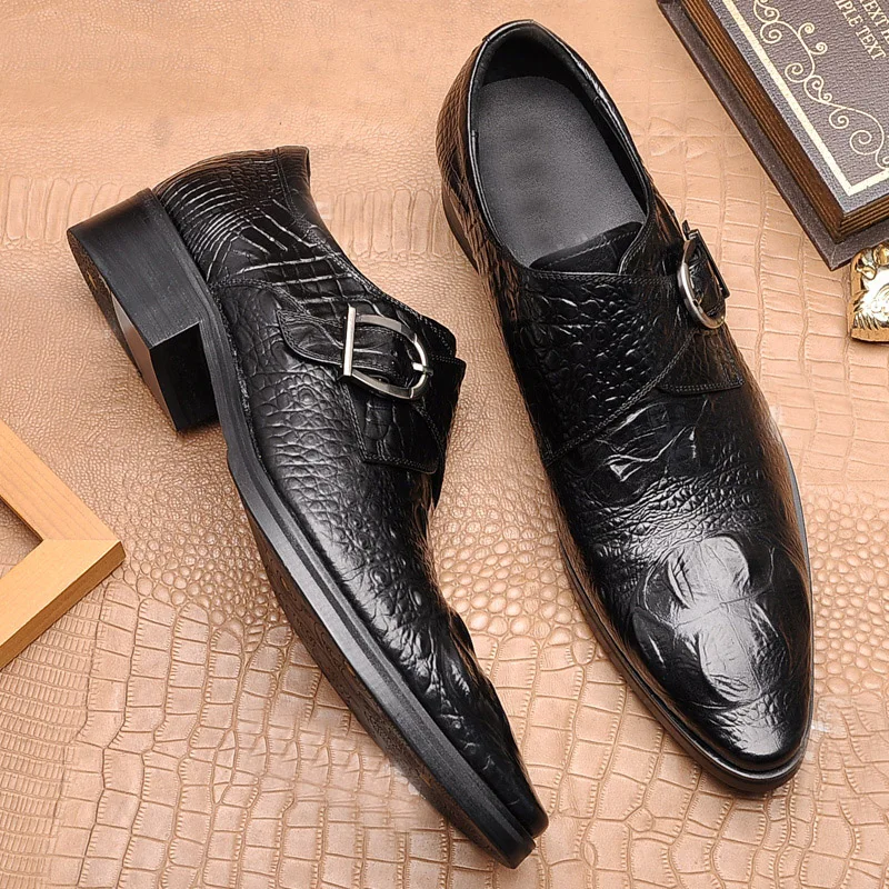 

QYFCIOUFU 2019 New Wedding Oxford Shoes British Original Design Men's Crocodile Shoes Genuine Leather Formal Dress Shoes