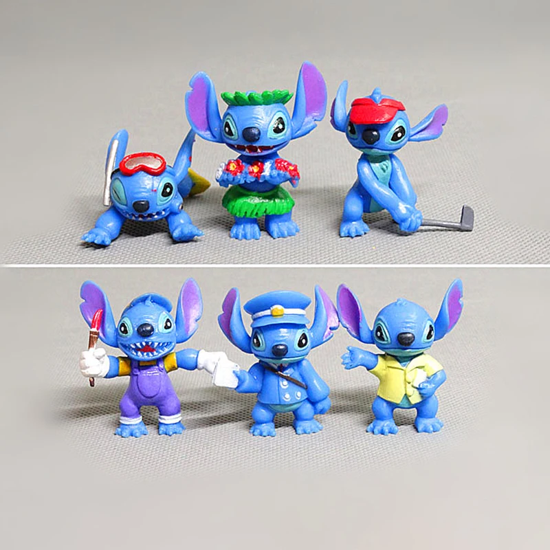 Мини фигурки героев мультфильма Лило и Стич 6 шт.|Игровые трансформеры| |