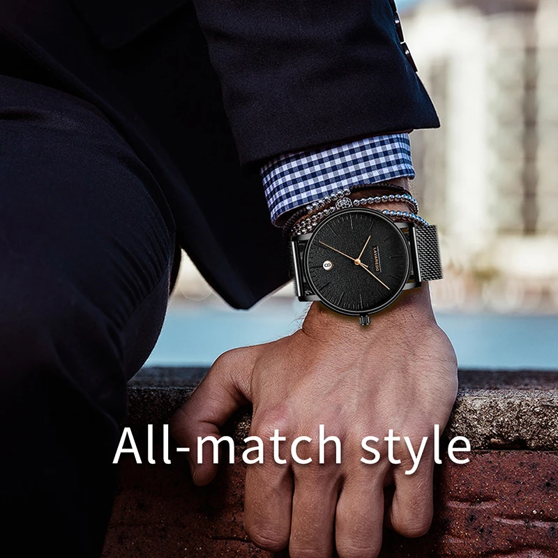 Lavaredo новые модные мужские часы тонкие сетчатые водонепроницаемые кварцевые для