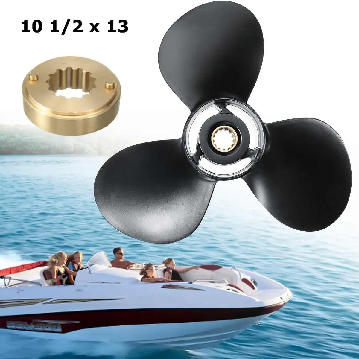Audew 10 1/2x13 алюминиевый подвесной Пропеллер для Mercury двигателя 25-70HP 48-816704A40 Морской Пропеллер 13 зуб сплайн 3 лезвия