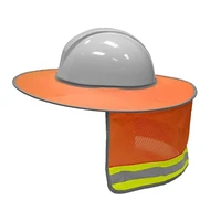reflective hard hats sunshade with ventilation holes full brim neck shield high visibility washable sun visor for workplace
