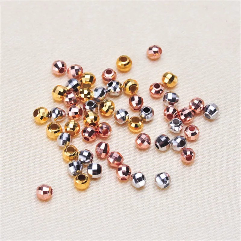 

100pcs 2.5mm Gold/Silver/Rose Gold Color Spacer Beads Loose Ball for Charm Bracelets Jewelry Making DIY
