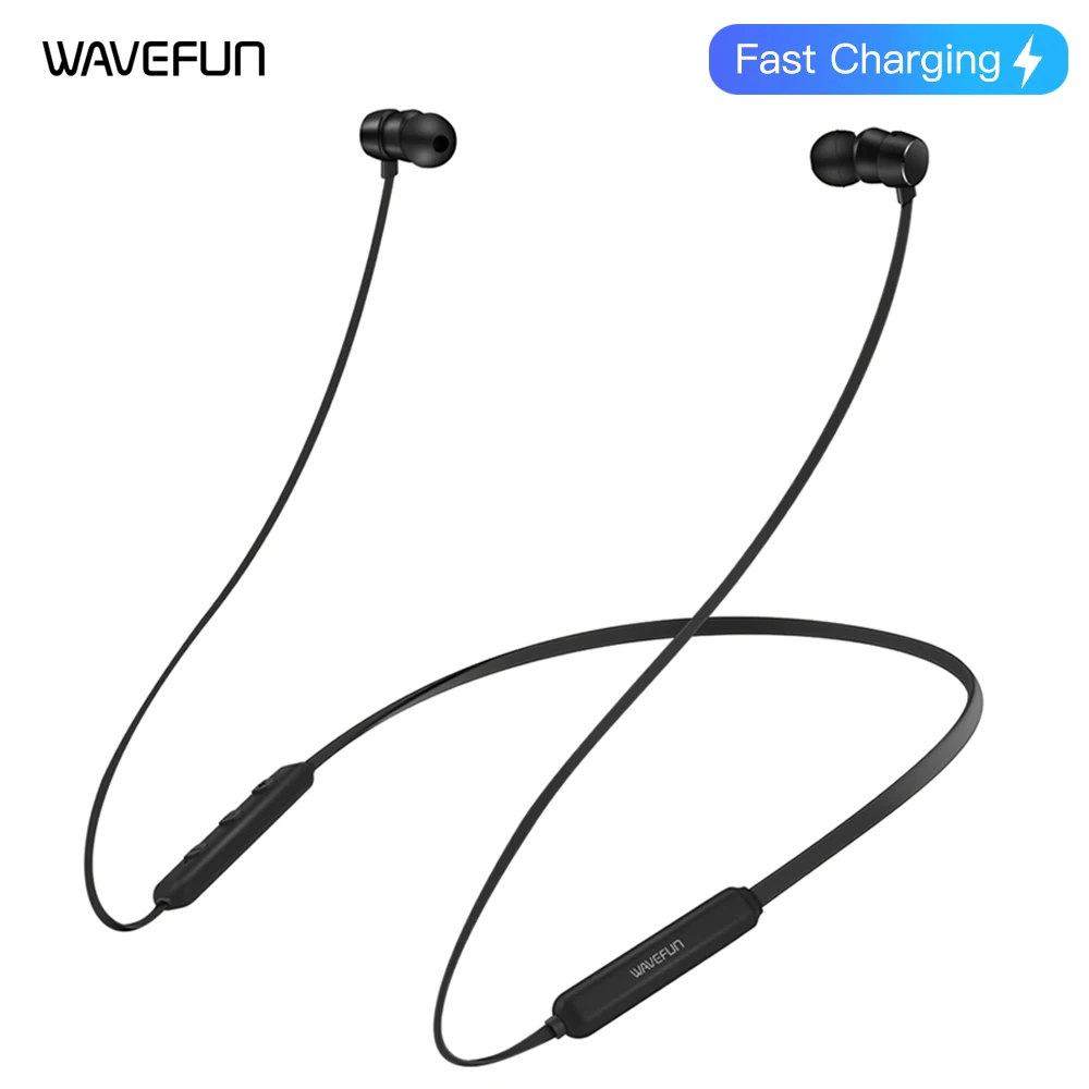Wavefun Flex Pro быстрой зарядки AAC Bluetooth 5,0 наушники спортивные беспроводной стерео гарнитура, наушники для Xiaomi iPhone с микрофоном