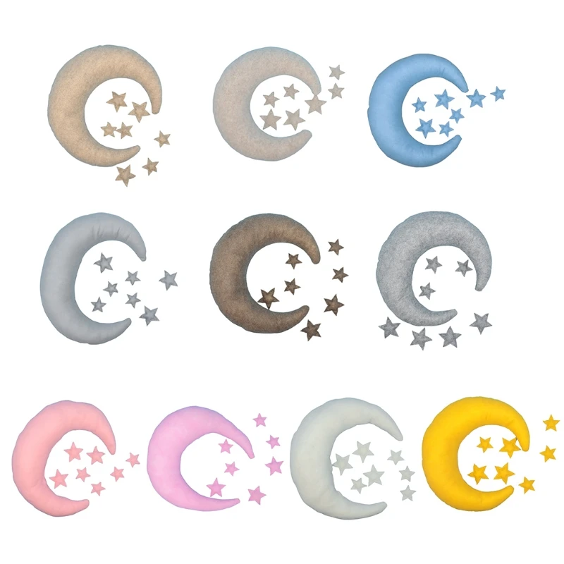 Conjunto de almohada y estrellas para beb&eacute; reci&eacute;n nacido, accesorios de fotograf&iacute;a para sesi&oacute;n de fotos-5