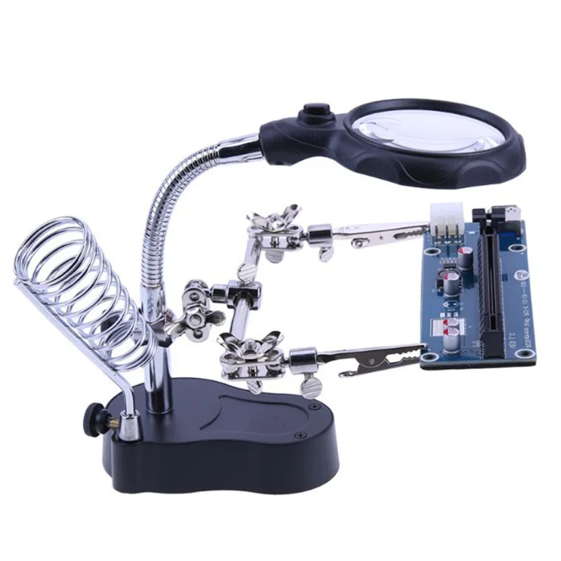 3.5X 12X объектива вспомогательный клип лупа Настольная увеличительное Стекло с