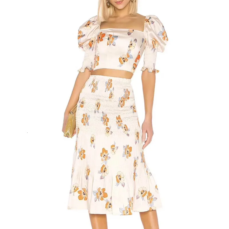 Женский костюм с юбкой 2 шт. весна-лето 2020 квадратный воротник сексуальный