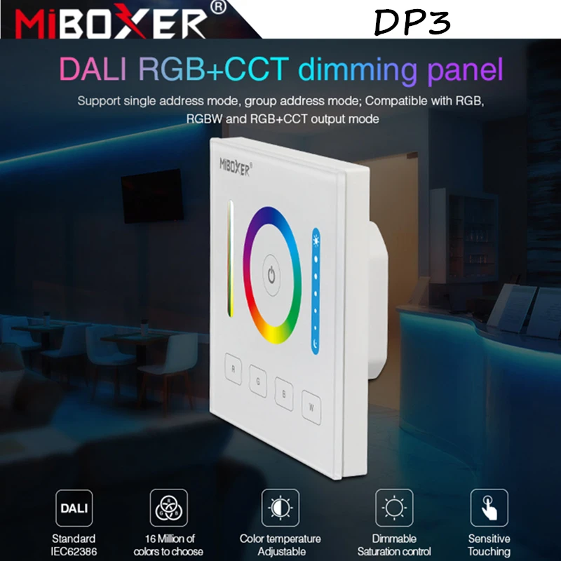 Miboxer DP3 с цифровым адресным интерфейсом 86 RGB CCT затемнения Панель сенсорный