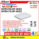Видеорегистратор Dahua NVR NVR4108-8P-4KS2 8CH 16CH NVR4116-8P-4KS2 8 PoE port 4K  H.265 H.264 до 8 Мп Разрешение максимум 80 Мбитс