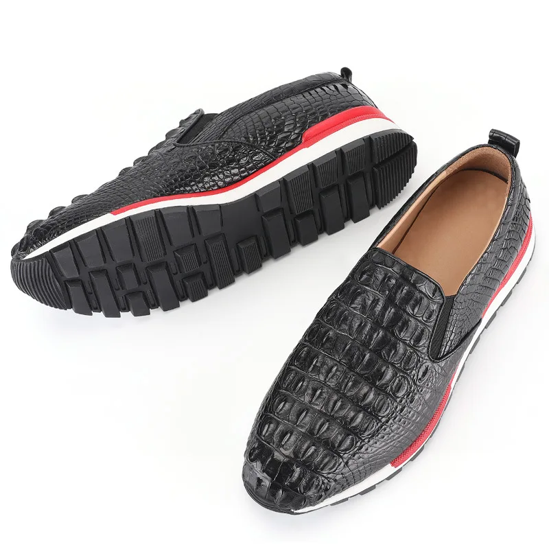 

Thai crocodile leather shoes, leather men's fashion casual shoes male crocodile tail bone leather men's shoes