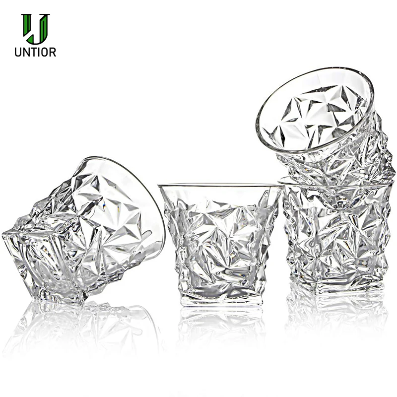 Прозрачный стеклянный стакан для виски UNTIOR 10 унций элегантный витой Бурбона