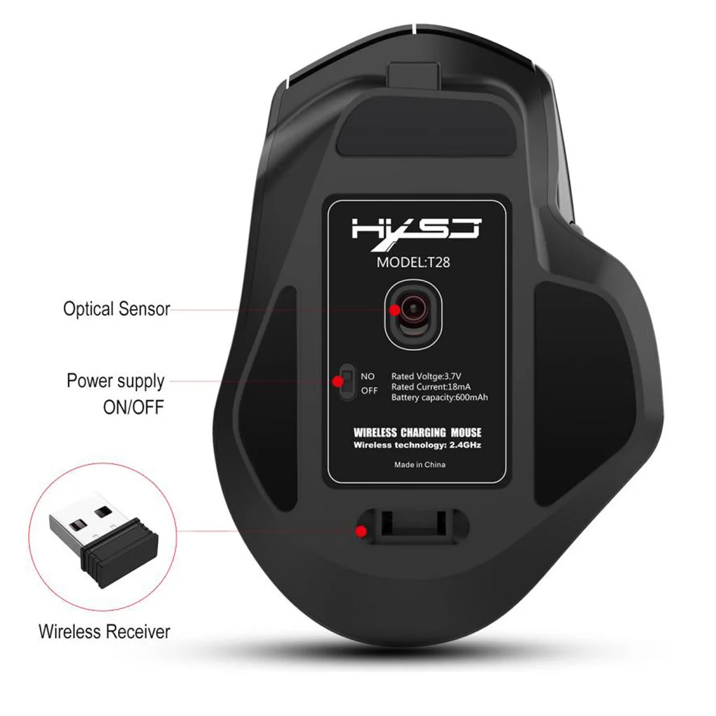 Высокопроизводительная Беспроводная оптическая игровая мышь 2 4G 2400DPl мыши для