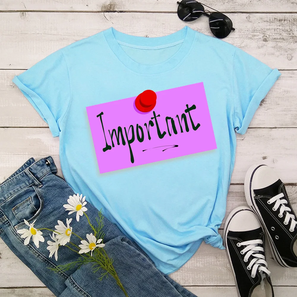 

Important Women Summer Print Lady T-shirts Top T Shirt Ladies Womens Graphic Female Tee T-Shirt TX8181
