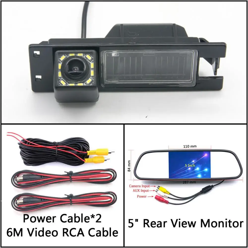 Cam N 5 inch Mirror 12 Светодиодный свет заднего хода автомобиля зеркало заднего вида Камера для Alfa Romeo 156 159 166 147 автомобиль Brera spider 2005 Ночное видение Водонепроницаемый парковки - Название цвета: Cam N 5 inch Mirror