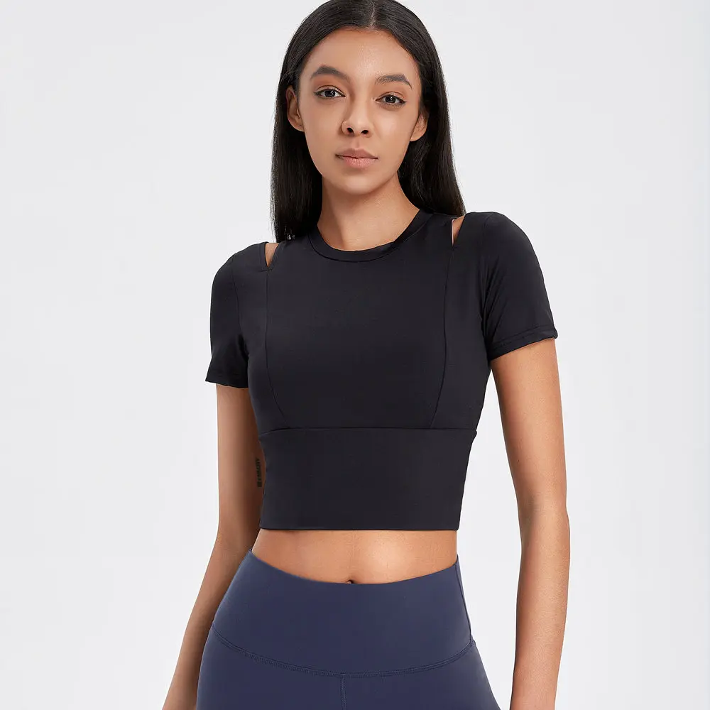 

Yoga Shirt Women Gym Short T-Shirt Quick Dry Sports Gym Top Women's Casual Fitness Shirts Workout Sports Tee