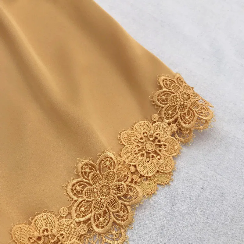 Весна и лето новинка Женская однотонная цветная Пижама костюм шелковая атласная