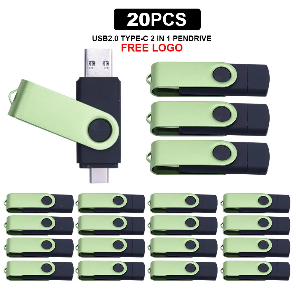 

20pcs/lot metal Type-C pen drive 64GB flash usb memory 4GB 8GB pendrive 16GB 32GB usb flash drive 128GB cle usb flash stick gift