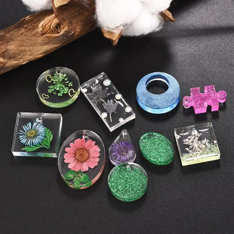 

66pcs Silicone Casting Molds Tools Set Geometric Alphabet Number Resin Mold With Glitter Flower Decoration Diy Jewelry Making