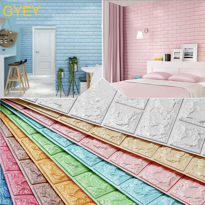 Самоклеящиеся водонепроницаемые кирпичные 3D обои с фоном под телевизор