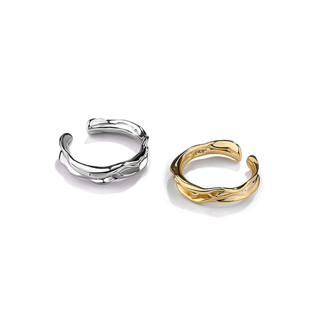 

Fashion Irregular Designer Opening Ring For Women's 925 Sterling Silver Resizable 2021 Fine Love Party Adjustable Jewellery