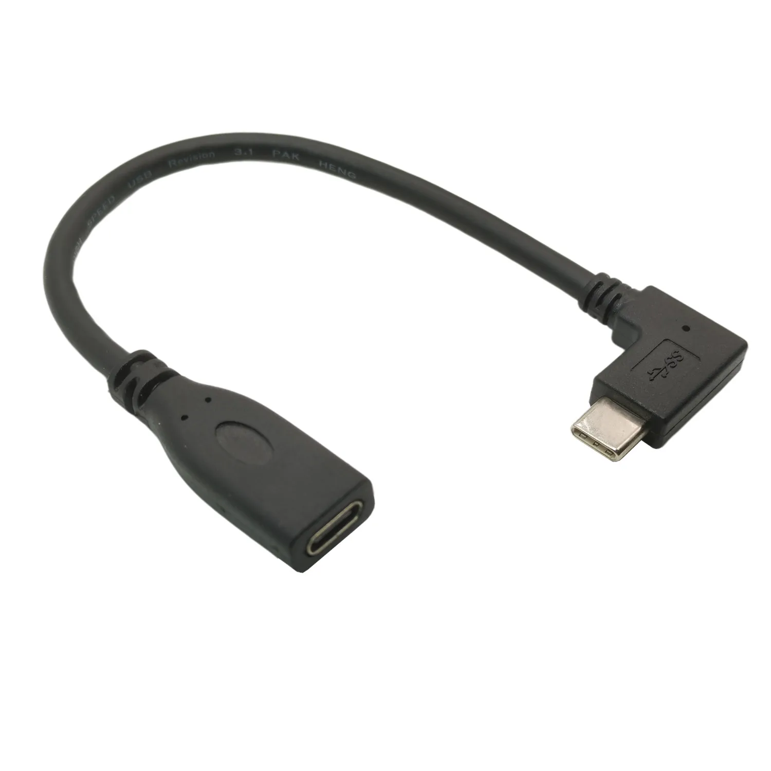 

0,2 м прямоугольный USB C Удлинительный кабель 90 градусов Gen 2 10 Гбит/с Φ 3,1 штекер-гнездо 4K видеошнур, L-образный тип C удлинитель