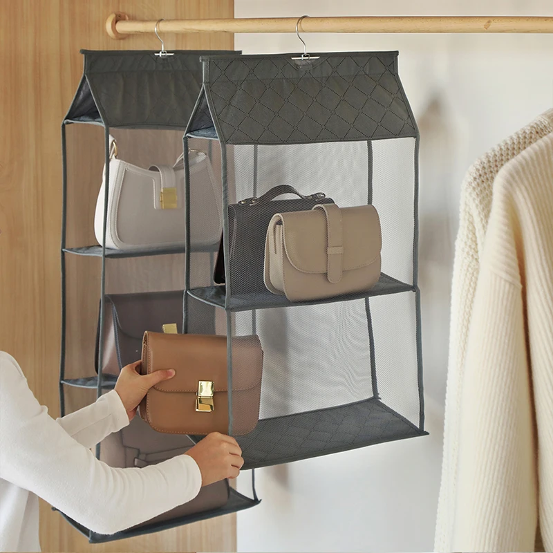 

2pcs Closet Storage Bags Organizadores Case Durable Handbags Finishing Hanging Organizer Door Hang