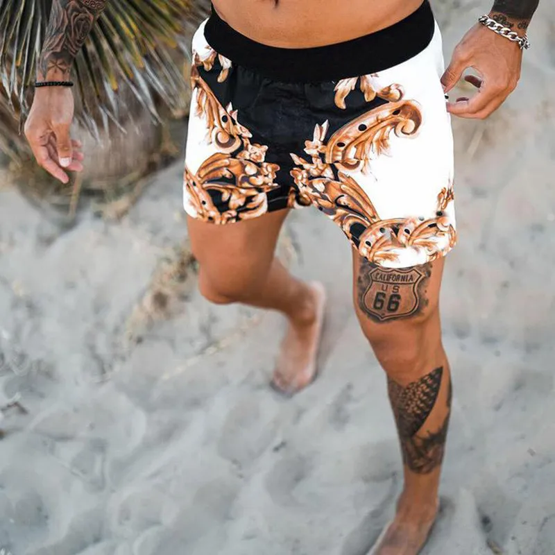 

2021 Fashion Printed Hawaiian Beach Shorts Men's Printed Loose Teen Beach Shorts Men's Shorts