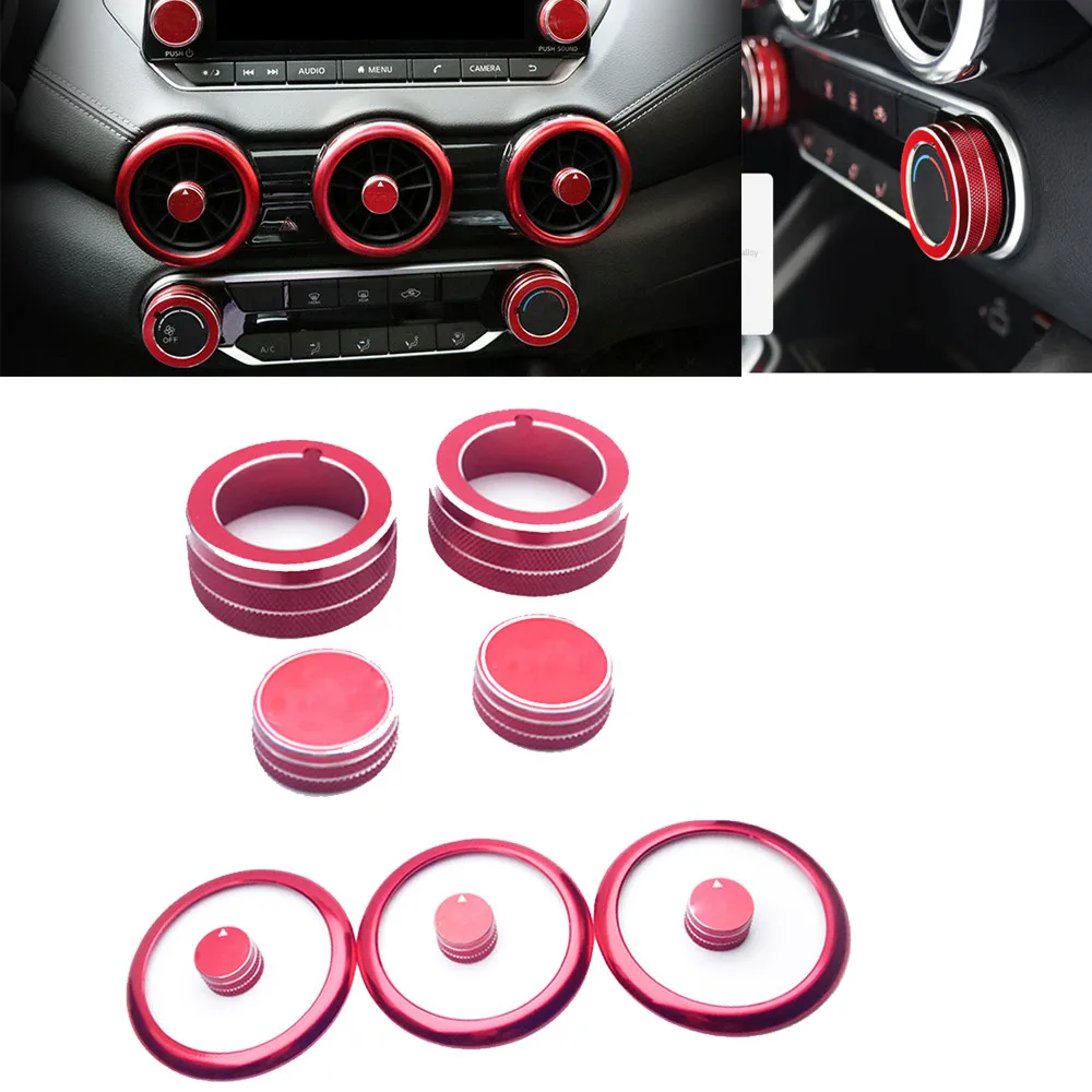 

Dashboard Knob Cover 10pcs/Set Car For Nissan Sentra Kit Trim Aluminum