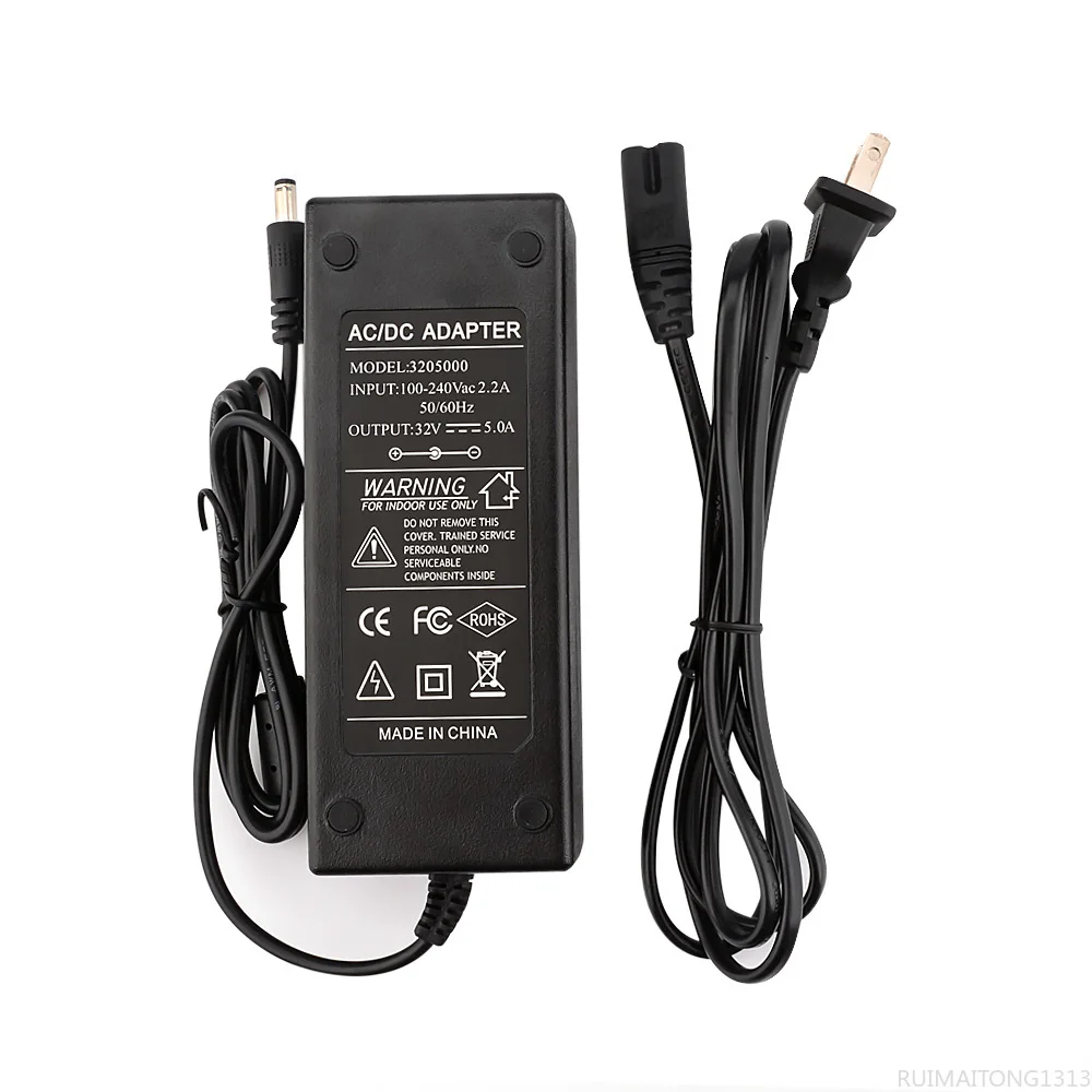 

32V AC100V-240V Adapter DC32V 5A EU Plug US Plug 5.5 X 2.5MM Power Supply Charger for TAS5613 TPA3255 TDA7498E Amplifier