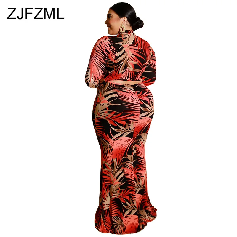 Женское длинное платье Русалка с принтом листьев облегающее Платье макси
