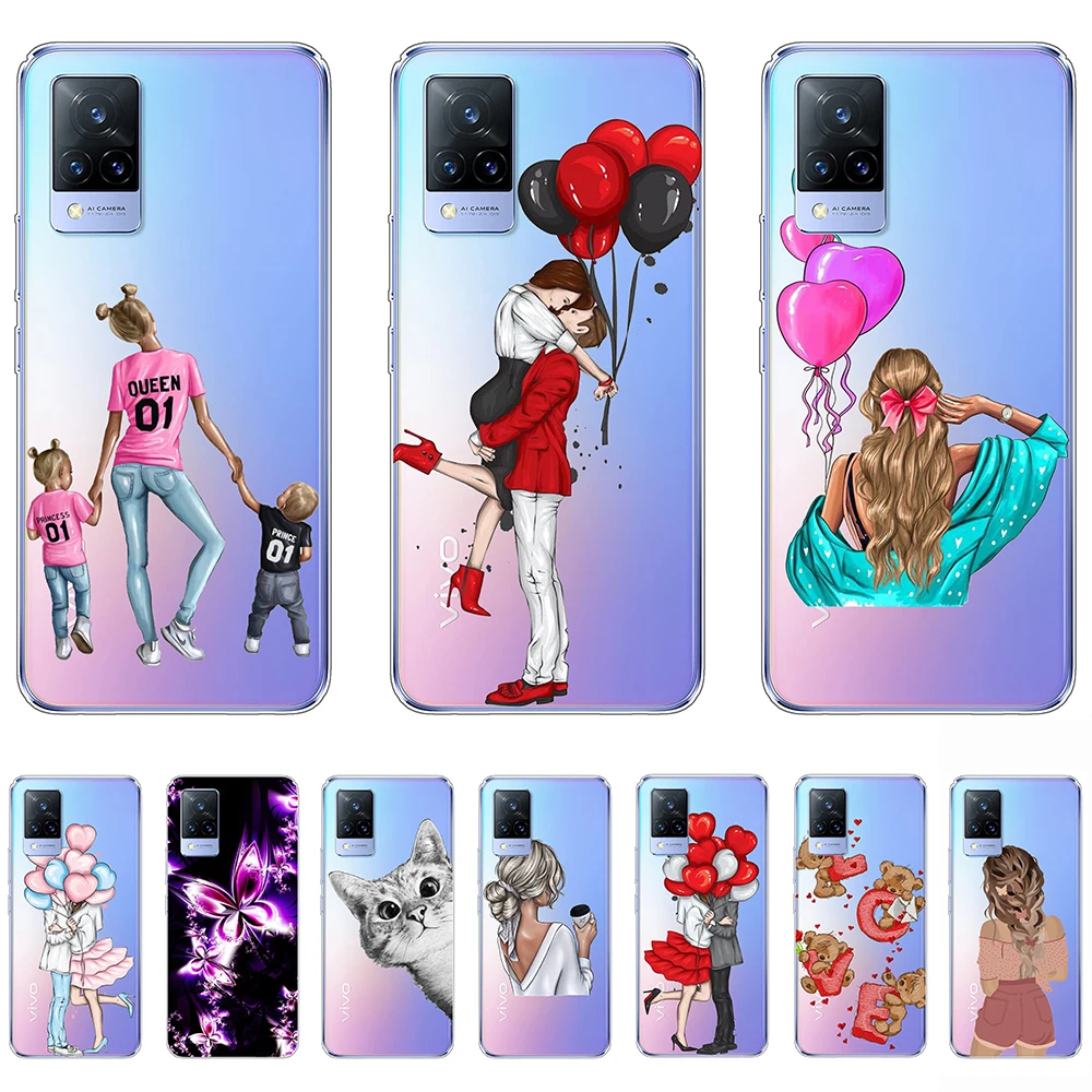 

For vivo V21 Case Tpu Silicon Parent-child Luxury Shell Phone Cover on vivo V21 Anti-knock Personality Fundas Coque Etui Bumper