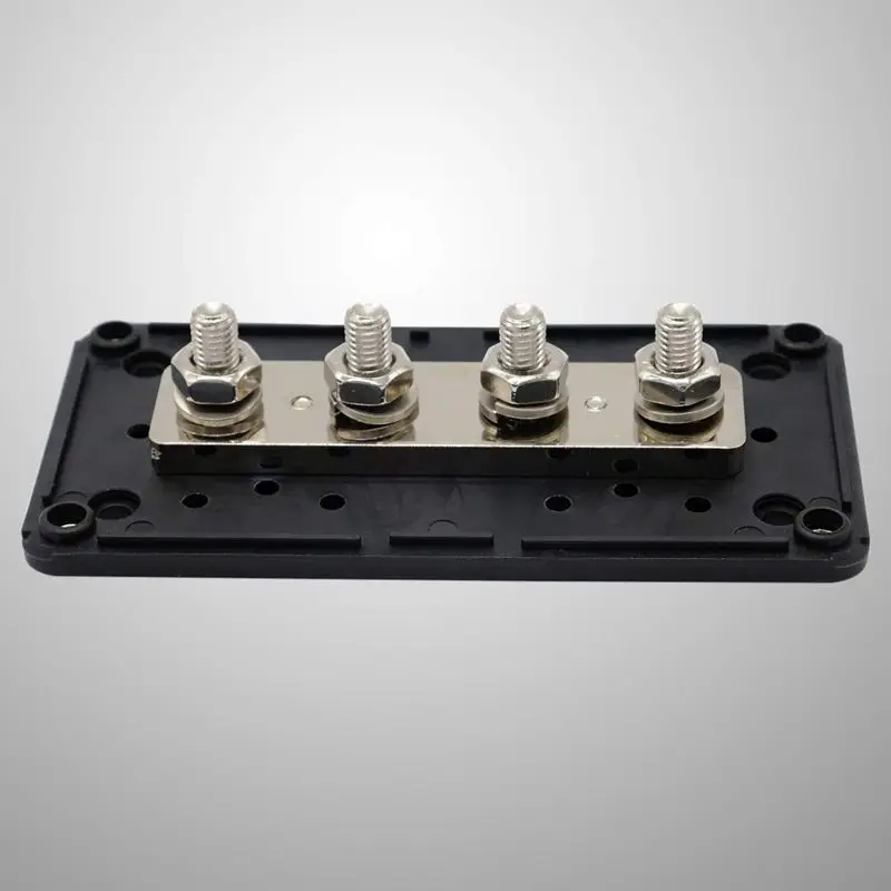 

DC 48V 300A 4 Terminal Studs Busbar Power Distribution Block for Car Boat (Black)