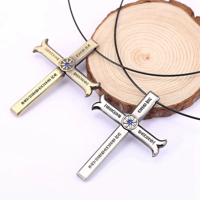 Ожерелье из аниме One Piece Dracule Mihawk Cross Sword Kogatana Чокер колье цинкового сплава для