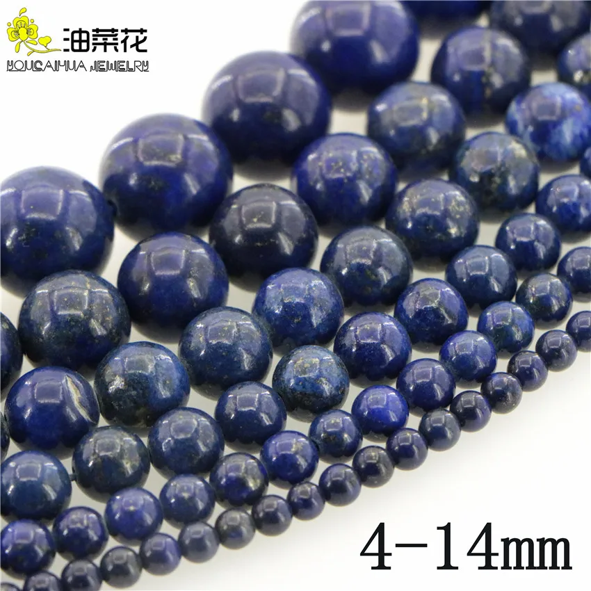 

Натуральный камень 4-14 мм Лазурит Круглые Бусины DIY аксессуары женский подарок рождественское производство ожерелье браслет оптовая продаж...