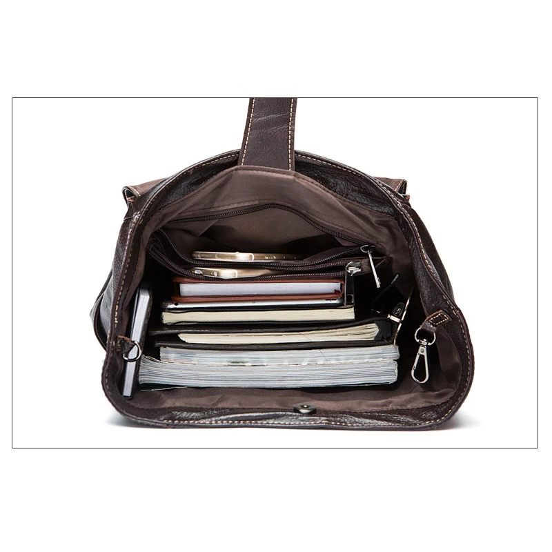 

Genuine Leather Men Backpack Fashion School Backpack Ipad Document Backpacks Zipper Man Backpack Men's Travel Bag 2020 Solid Bag