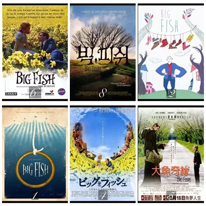 

Big Fish Movie Home Decorative Painting White Kraft Paper Poster 42X30cm