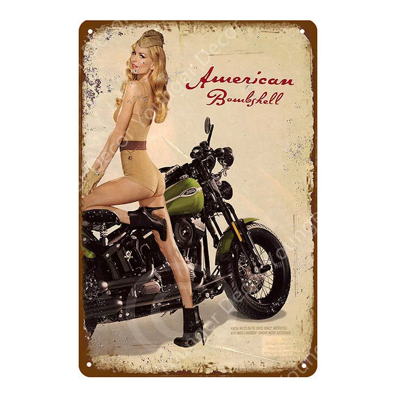YD3084EI Американский плакат Pin Up Girl забавная леди жестяная вывеска настенная декоративная табличка для бара кафе бара вечерние Клубные винтажные металлические картины YI-078 - Цвет: YD3084EI