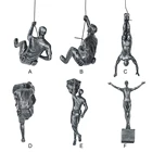 Скандинавский индустриальный стиль ретро человек скалолазание скульптура фон настенное украшение каучуковая искусство человек монтируемые статуи для альпинизма