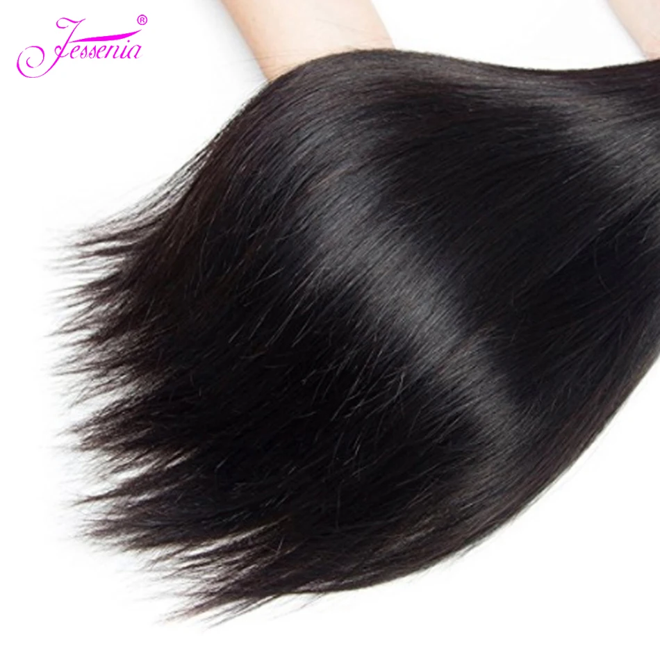 Прямые бразильские искусственные натуральные черные волосы 1/3/4 шт. 100%