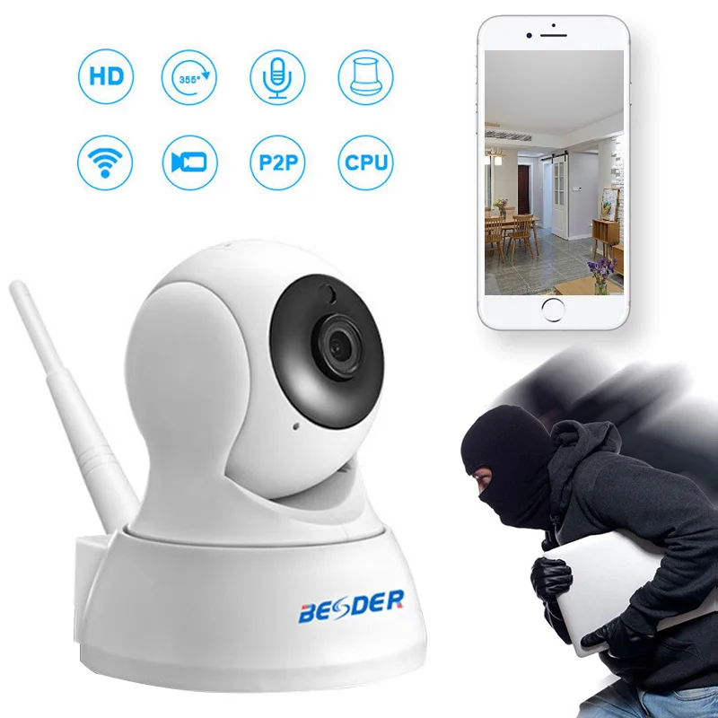 Домашняя ip-камера видеонаблюдения Wi-Fi 1080P 720P Draadloze netwink P2P Nachtzicht Радионяня |