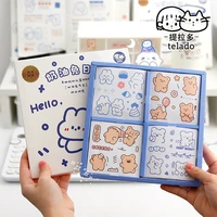 100 pcsset bear stickers creative cute cartoon animal food stickers kawaii washi stickers set daily planner school stationery