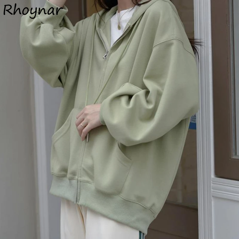 

Женская толстовка с капюшоном, осенняя однотонная, повседневная, универсальная, в Корейском стиле