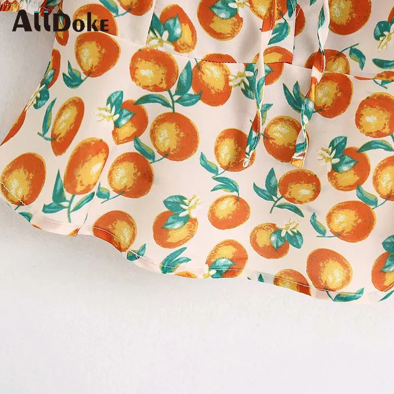 

ALLDOKE summer beach floral print blouse women square collar puff sleeve tops shirt femme vintage ladies crop blouses blusas