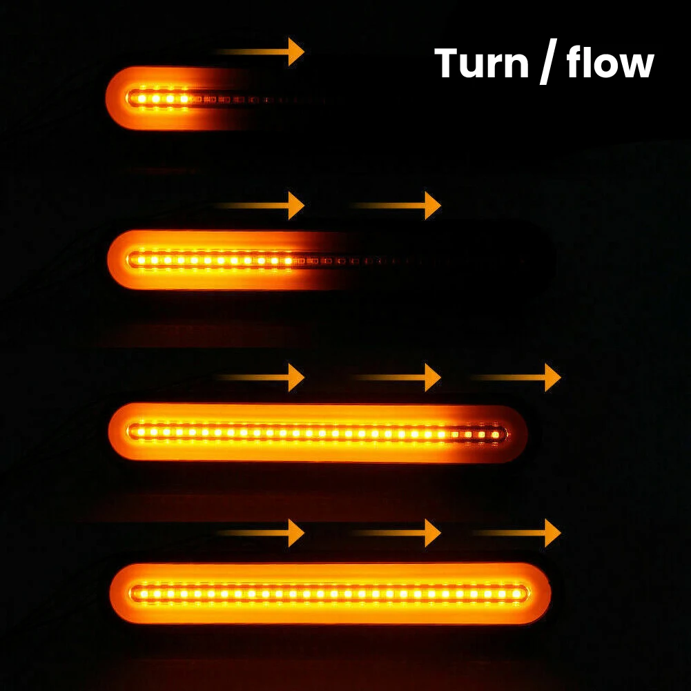 

2PCS Upgrade LED Car Trailer Light Bar Tail Brake Flowing Turn Signal Driving Lamp 4 Modes