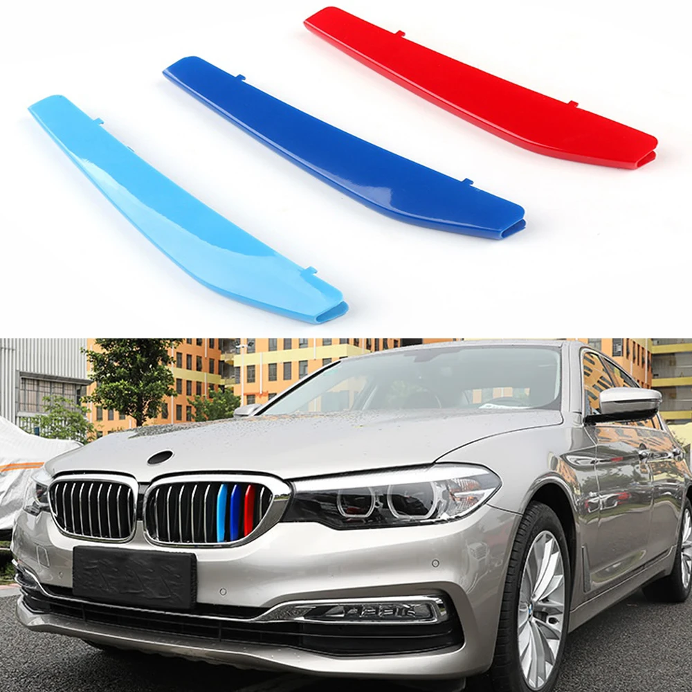 Fit 17-20 BMW5 G30/G31 M-SPORT Design 3-Color Kidney Grille Clip Stripe with 9 slats Fit 17-20 BMW5 G30/G31 M-SPORT Design 3-Color Kidney Grille Clip Stripe with 9 slats