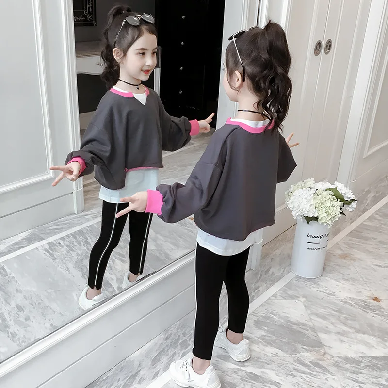 Костюм для девочек осень 2019 детская одежда в западном стиле осенняя модный