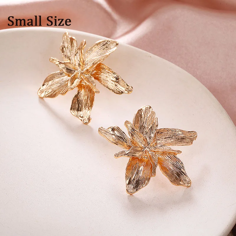 Женские серьги с крупными цветами Винтажные золотого цвета роскошные 2020 |