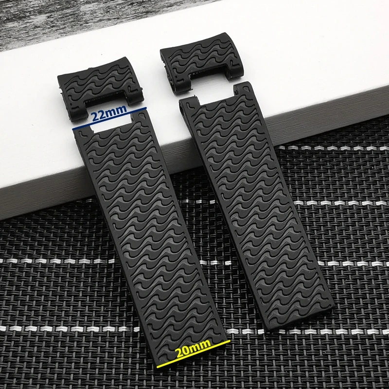 Black strap Высокое качество 22x20 мм ныряющий и морской водонепроницаемый силиконовый резиновый ремешок для часов браслет для часов для Ulysse Nardin Ремешок Инструменты - Цвет ремешка: Black strap